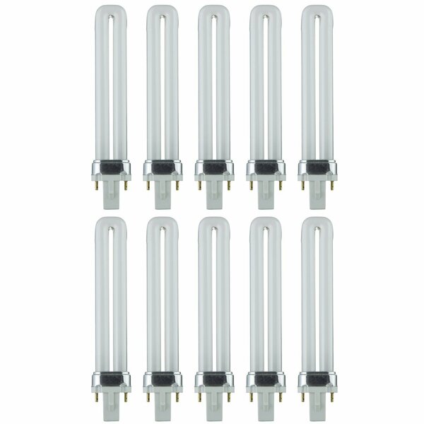 Sunlite PL9/SP35K 2-Pin Fluorescent 9W 3500K U Shaped PL CFL Twin Tube Plugin Light Bulbs w/G23 Base, 10PK 40504-SU